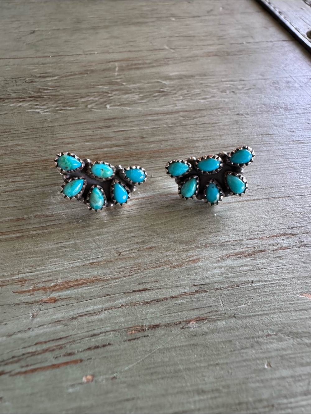 Turquoise Cluster Stud Earrings